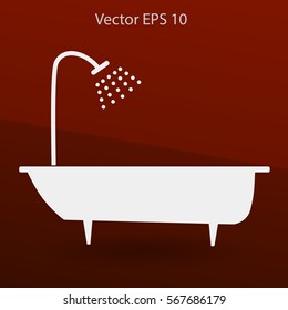 bathtub and shower vector illustration
