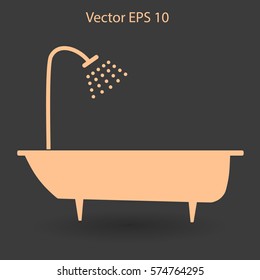 bathtub and shower vector illustration