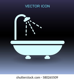 ilustración vectorial de bañera y ducha