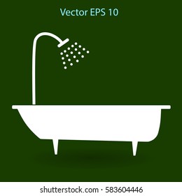 bathtub and shower vector illustration