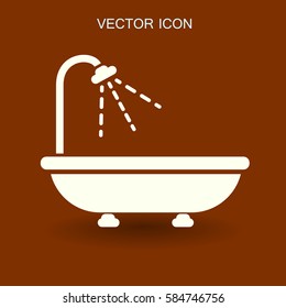 bathtub and shower vector illustration