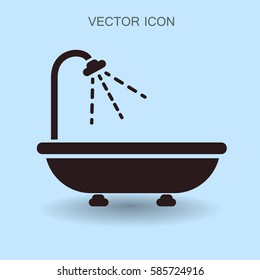 ilustración vectorial de bañera y ducha