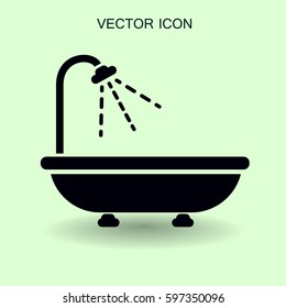 bathtub and shower vector illustration
