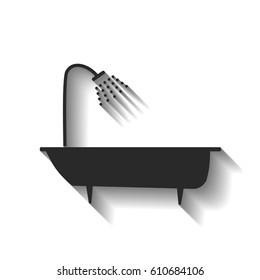 bathtub and shower vector illustration