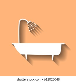bathtub and shower vector illustration