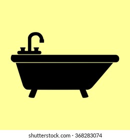 Bathtub sign. Flat style icon vector illustration.