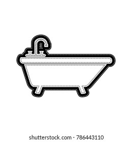 Bathtub sign illustration. Vector. Flat style black icon on white.