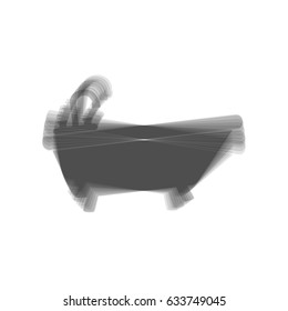 Bathtub sign illustration. Vector. Gray icon shaked at white background.