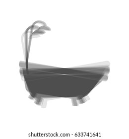 Bathtub sign. Vector. Gray icon shaked at white background.