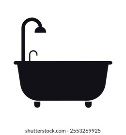 Badewanne Silhouette Vektorsymbol Design 