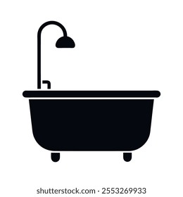 Bathtub silhouette vector icon design 