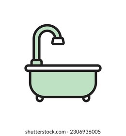 Ilustración de vectores de iconos sencillos en la bañera