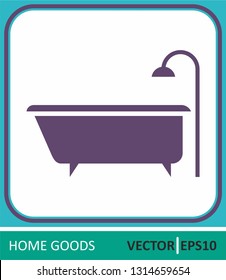 bathtub. Simple vector illustration for graphic and web design