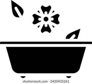 Bathtub solid and glyph vector illustration