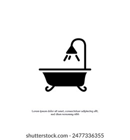 bathtub solid icon vector design good for web or mobile app