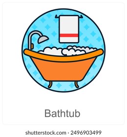 Badewanne und Spa Icon Konzept