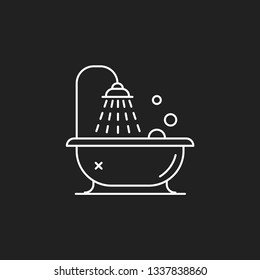 Bathtub thin line aret linear vector icon illustration