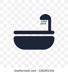 Bathtub transparent icon. Bathtub symbol design from Hotel collection. Simple element vector illustration on transparent background.