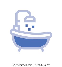 Bañar dos iconos de estilo de tono Material Fotos, Vectores e Ilustraciones