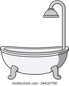Bathtub vector cartoon illustration