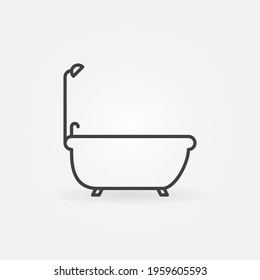 Bathtub vector concept minimal icon or sign in outline style