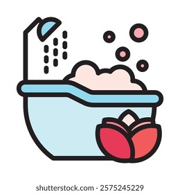 Bathtub Vector EPS 10 for print, digital UI, UX kit, web and app development for health, personal care, body treatment and more.