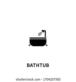 icono del vector de la bañera. signo negro de la bañera sobre fondo blanco. icono de bañera para web y aplicación