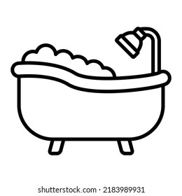 Bathtub vector icon. Can be used for printing, mobile and web applications.