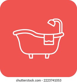 Badewanne, Vektorsymbol. Kann für Druck-, Mobil- und Web-Anwendungen verwendet werden.