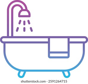 Bathtub vector icon. Can be used for printing, mobile and web applications.