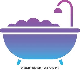 Badewanne, Vektorsymbol. Kann für Druck-, Mobil- und Web-Anwendungen verwendet werden.