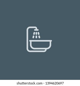 Bathtub vector icon. Bathtub concept stroke symbol design. Thin graphic elements vector illustration, outline pattern for your web site design, logo, UI. EPS 10.