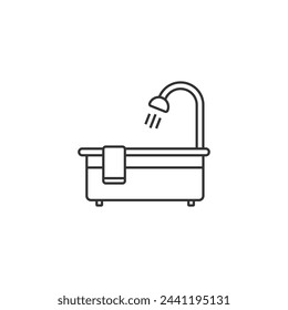 Bathtub vector icon illustration sign