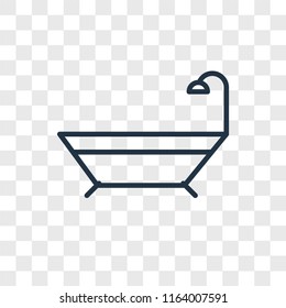 Bathtub vector icon isolated on transparent background, Bathtub logo concept