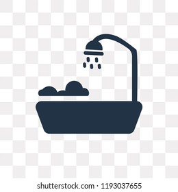 Bathtub vector icon isolated on transparent background, Bathtub transparency concept can be used web and mobile