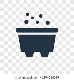 Bathtub vector icon isolated on transparent background, Bathtub transparency logo concept