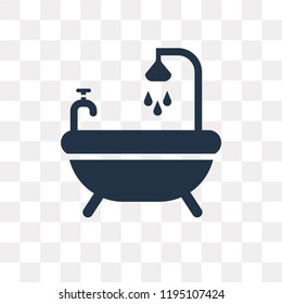 Bathtub vector icon isolated on transparent background, Bathtub transparency concept can be used web and mobile