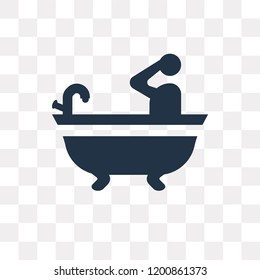 Bathtub vector icon isolated on transparent background, Bathtub transparency concept can be used web and mobile
