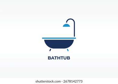 BATHTUB vector, icon or logo sign isolated symbol illustration