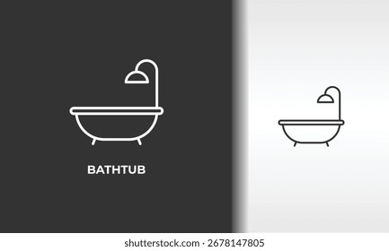 Bathtub Vector, Icon Or Logo Sign Isolated Symbol Illustration