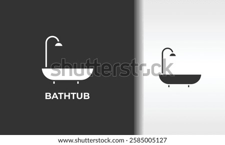 Bathtub Vector, Icon Or Logo Sign Isolated Symbol Illustration