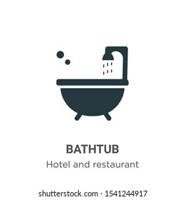 Bathtub vector icon on white background. Flat vector bathtub icon symbol sign from modern hotel and restaurant collection for mobile concept and web apps design.