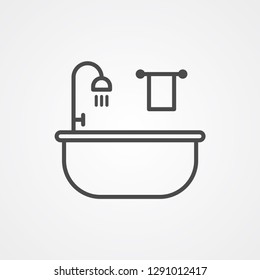 Bathtub vector icon sign symbol
