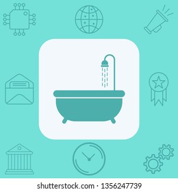 Bathtub vector icon sign symbol