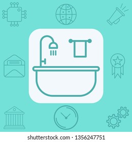 Bathtub vector icon sign symbol