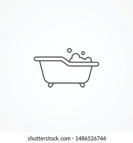 Bathtub vector icon sign symbol