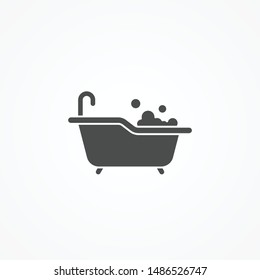 Bathtub vector icon sign symbol