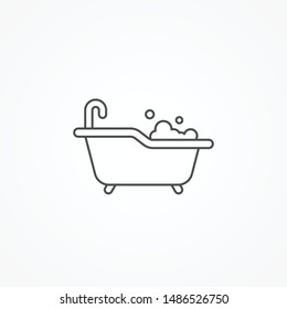 Bathtub vector icon sign symbol