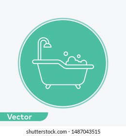Bathtub vector icon sign symbol