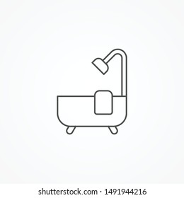 Bathtub vector icon sign symbol